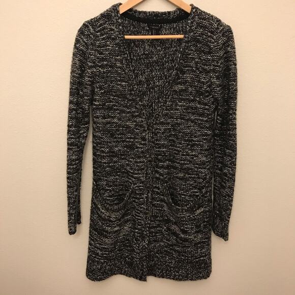 Forever 21 Long Black & Gray Cardigan Sweater - Picture 2 of 6